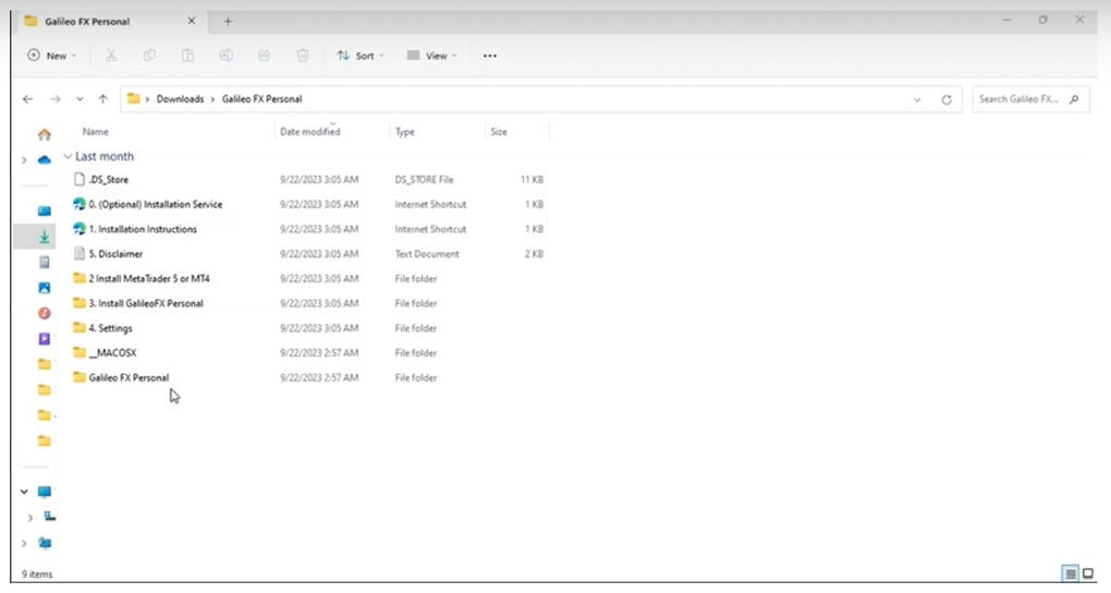File list of Galileofx download