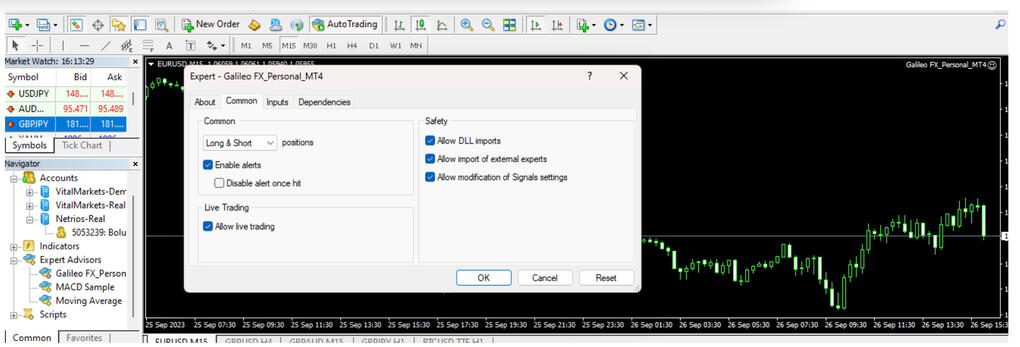 Galileo FX Personal user interface
